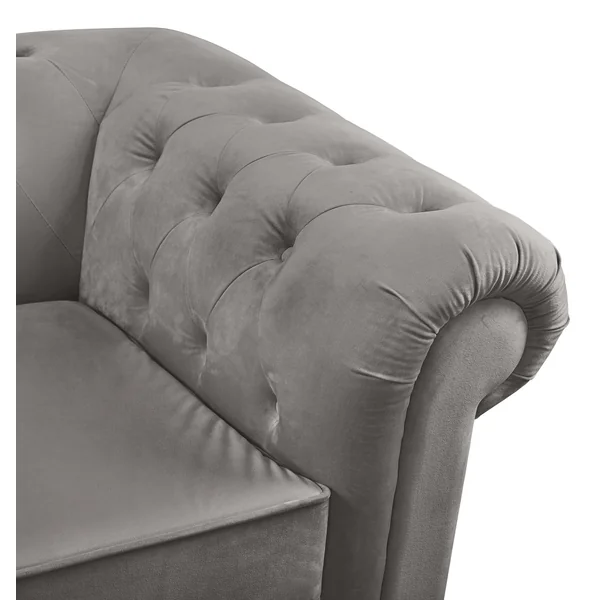Habitat Chesterfield Velvet 3 Seater Sofa - Light Grey
