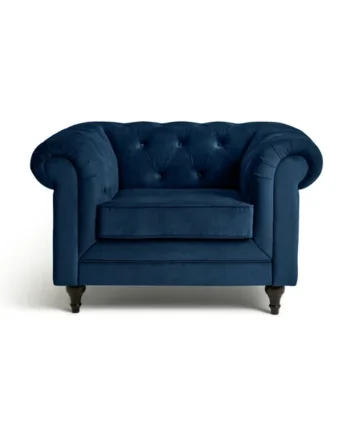 Habitat Chesterfield Velvet Armchair - Blue