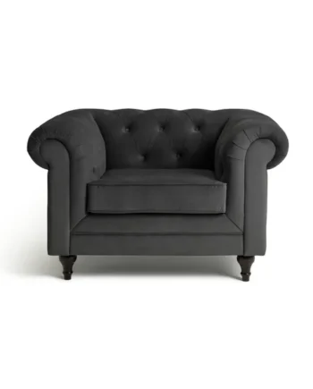 Habitat Chesterfield Velvet Armchair - Charcoal