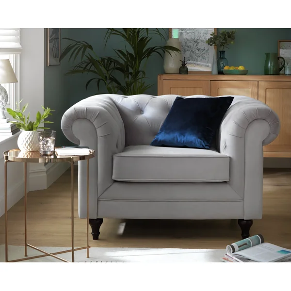 Habitat Chesterfield Velvet Armchair - Charcoal
