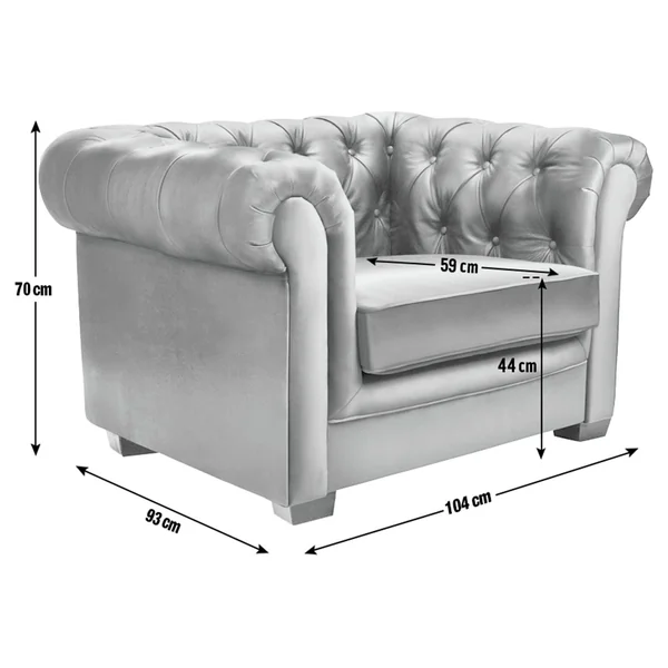 Habitat Chesterfield Velvet Armchair - Charcoal