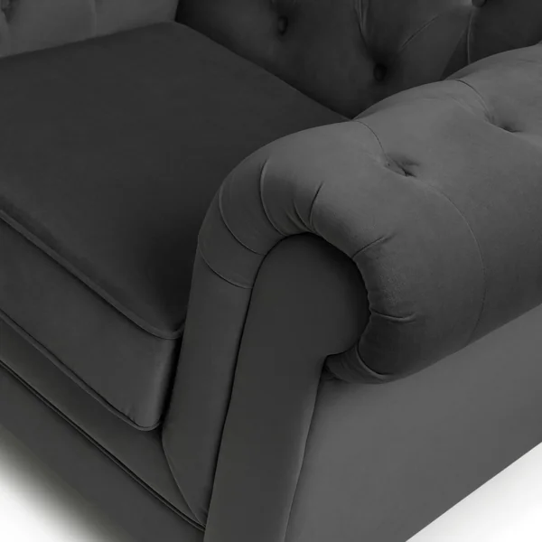 Habitat Chesterfield Velvet Armchair - Charcoal
