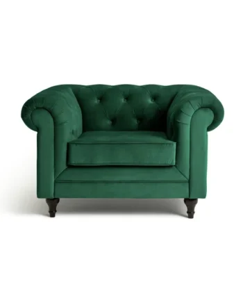 Habitat Chesterfield Velvet Armchair - Green