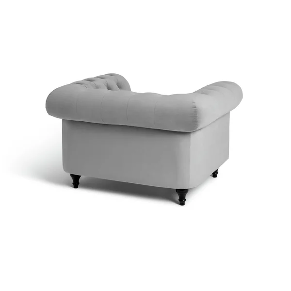 Habitat Chesterfield Velvet Armchair - Light Grey