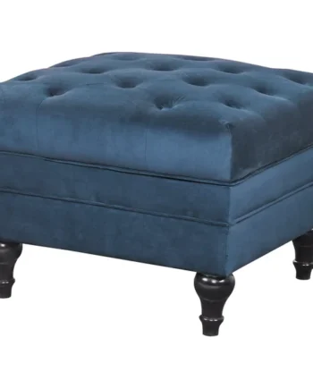 Habitat Chesterfield Velvet Storage Footstool - Blue
