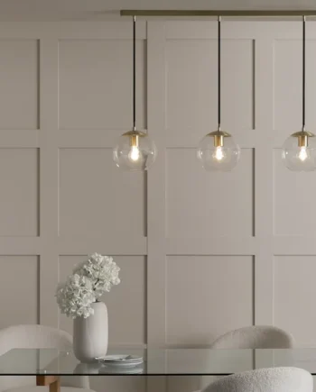 Habitat Coleman 3 Light Pendant Light - Brass