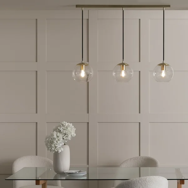 Habitat Coleman 3 Light Pendant Light - Brass