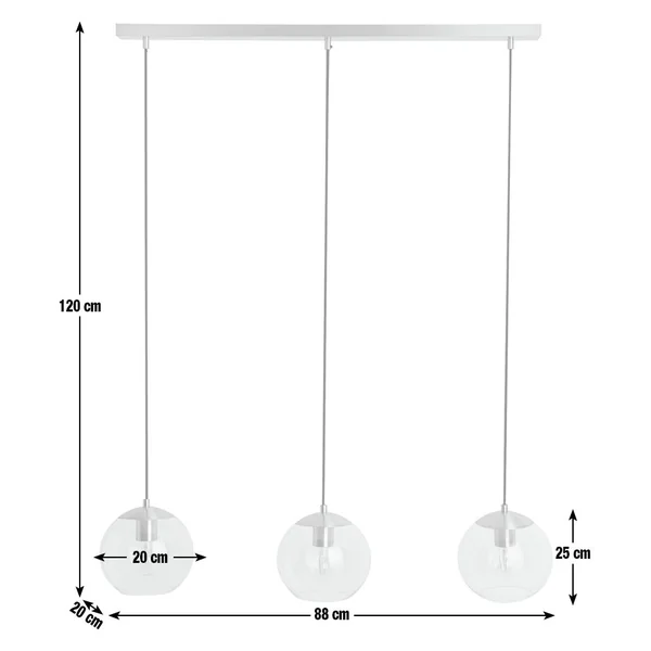 Habitat Coleman 3 Light Pendant Light - Brass