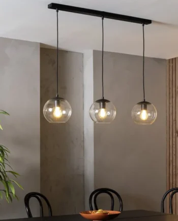 Habitat Coleman Metal 3 Light Bar Pendant Light -Matte Black