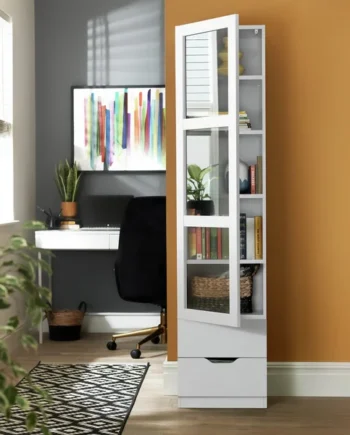 Habitat Compton 1 Door Glass Display Cabinet - White