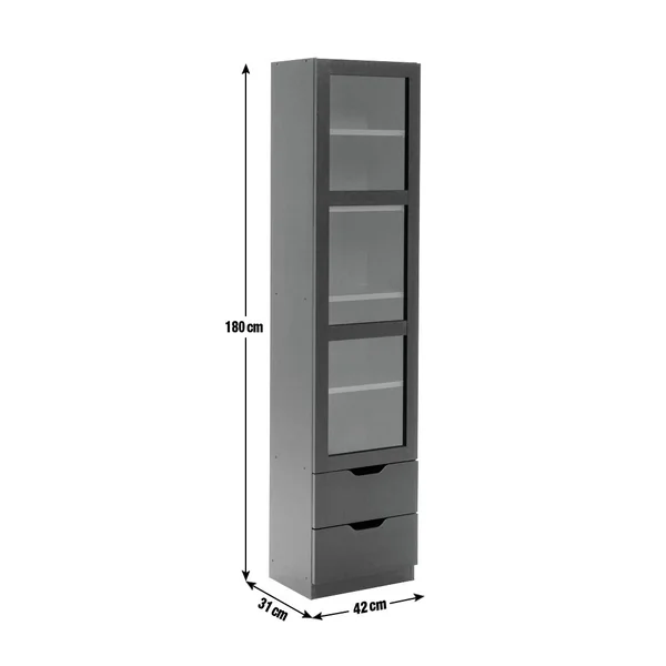 Habitat Compton 1 Door Glass Display Cabinet - White