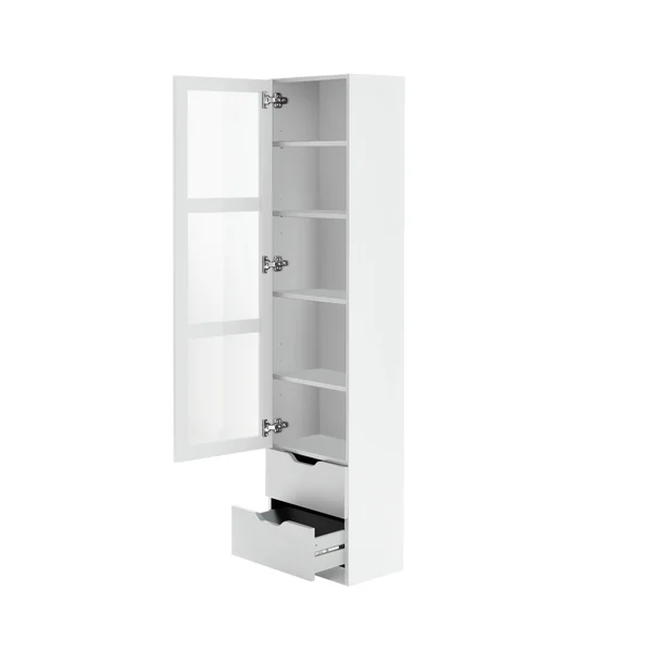 Habitat Compton 1 Door Glass Display Cabinet - White