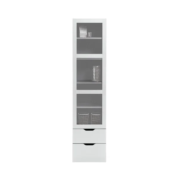 Habitat Compton 1 Door Glass Display Cabinet - White