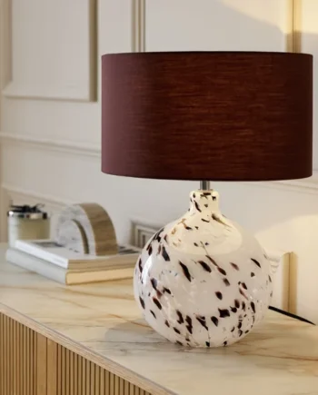 Habitat Confetti Glass Table Lamp - Grey & Brown