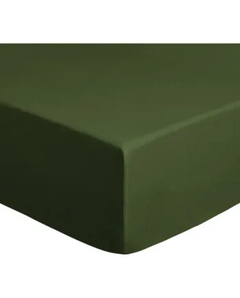Habitat Cotton Brushed Plain Green Fitted Sheet - Single