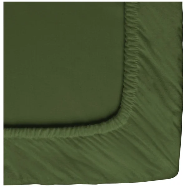 Habitat Cotton Brushed Plain Green Fitted Sheet - Single