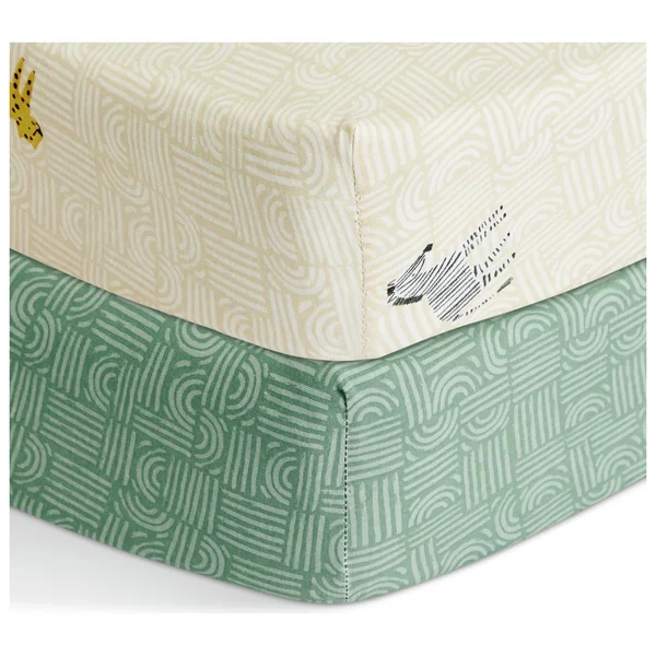 Habitat Cotton Jersey Safari Twin Nursery Fitted Sheet-Moses
