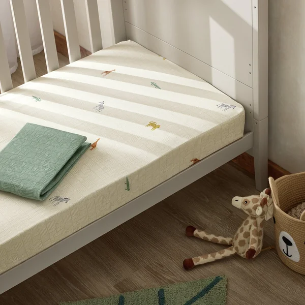 Habitat Cotton Jersey Safari Twin Nursery Fitted Sheet-Moses