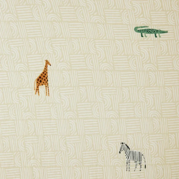 Habitat Cotton Jersey Safari Twin Nursery Fitted Sheet-Moses