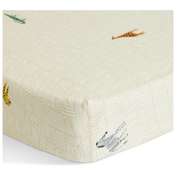 Habitat Cotton Jersey Safari Twin Nursery Fitted Sheet-Moses