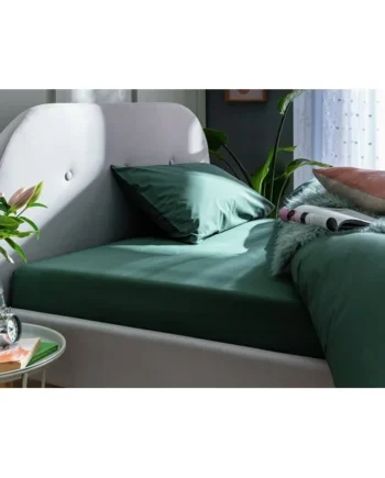 Habitat Cotton Rich 180 TC Leaf Green Fitted Sheet - Single