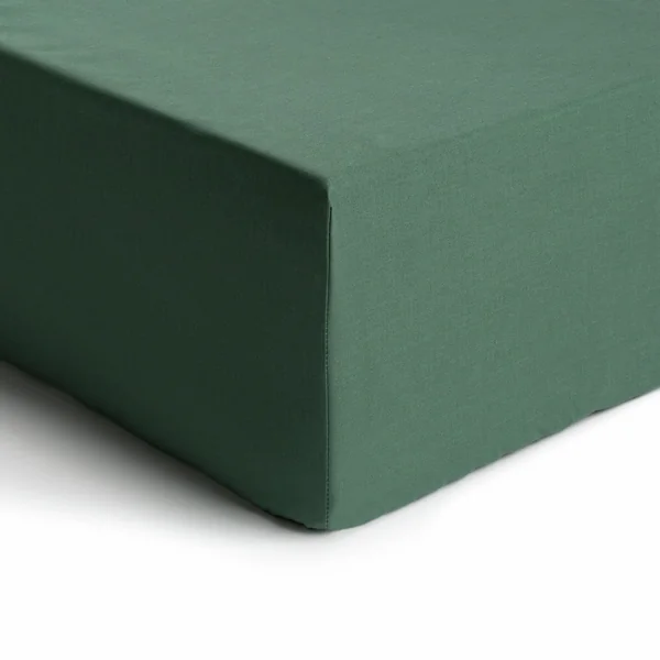 Habitat Cotton Rich 180 TC Leaf Green Fitted Sheet - Single
