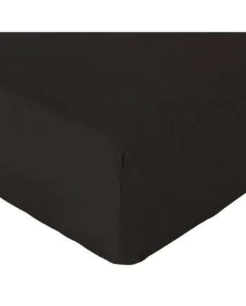 Habitat Cotton Rich 180 TC Plain Black Fitted Sheet - Single