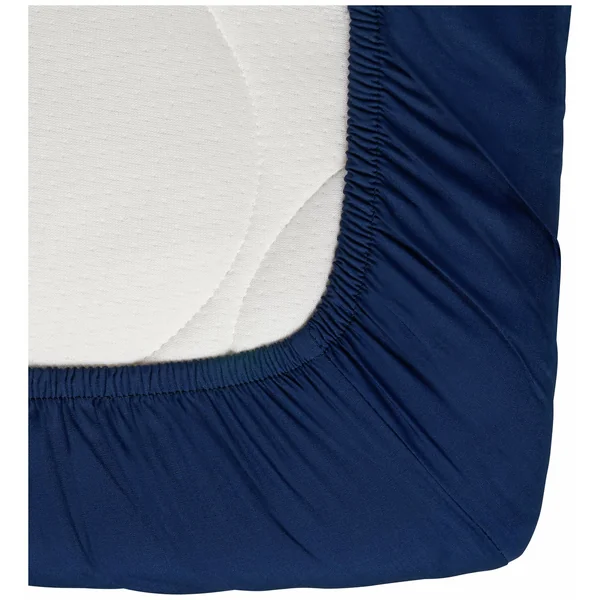 Habitat Cotton Rich 180 TC Plain Navy Fitted Sheet - Single