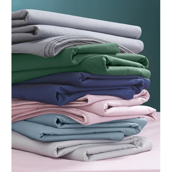 Habitat Cotton Rich 180 TC Plain Navy Fitted Sheet - Single