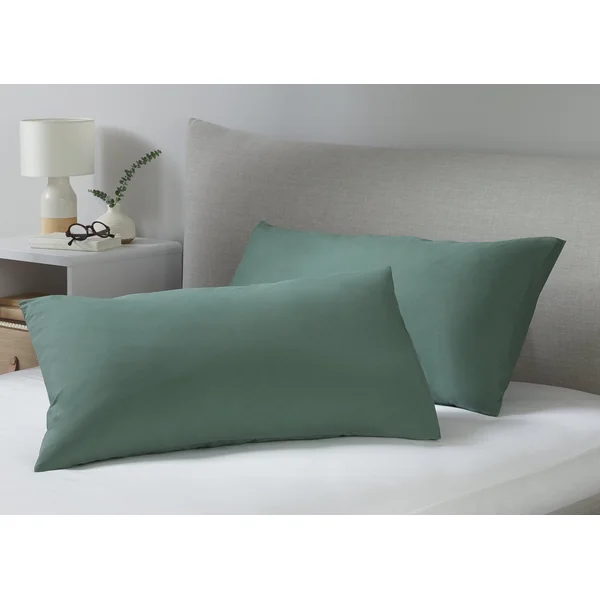 Habitat Cotton Rich 180 TC Standard Pillowcase Pair - Green
