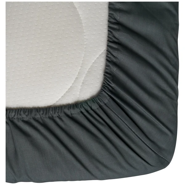 Habitat Cotton Rich 180TC Plain Charcoal Fitted Sheet-Single