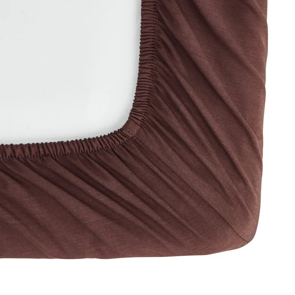 Habitat Cotton Rich Plain Chocolate Fitted Sheet - Single