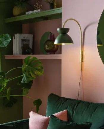 Habitat Dasni Wall Light - Green & Brass