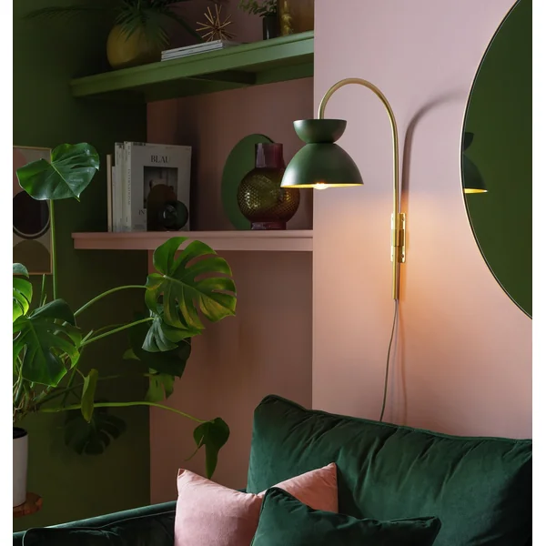 Habitat Dasni Wall Light - Green & Brass