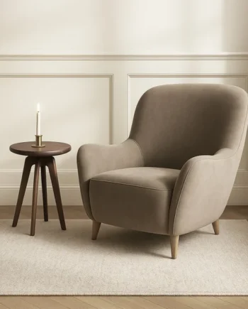 Habitat Denham Fabric Wingback Chair - Taupe