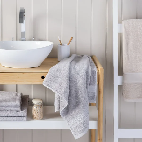 Habitat Egyptian Cotton Hand Towel - Silver