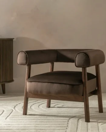 Habitat Elio Velvet Chair - Brown