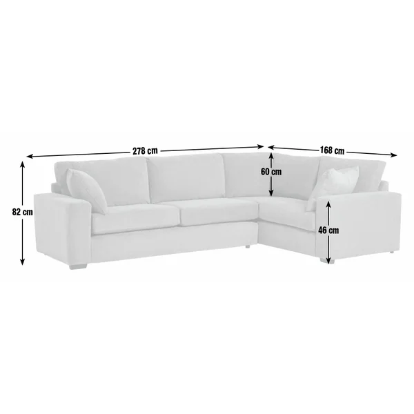 Habitat Elmdon Fabric Right Hand Corner Sofa - Grey