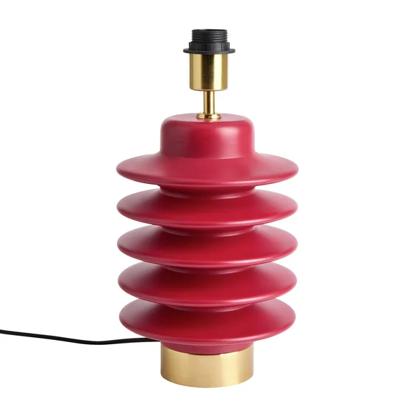 Habitat Emir Totum Mango Wood Base Only Table Lamp - Red