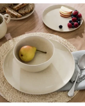 Habitat Evora 12 Piece Stoneware Dinner Set - Natural