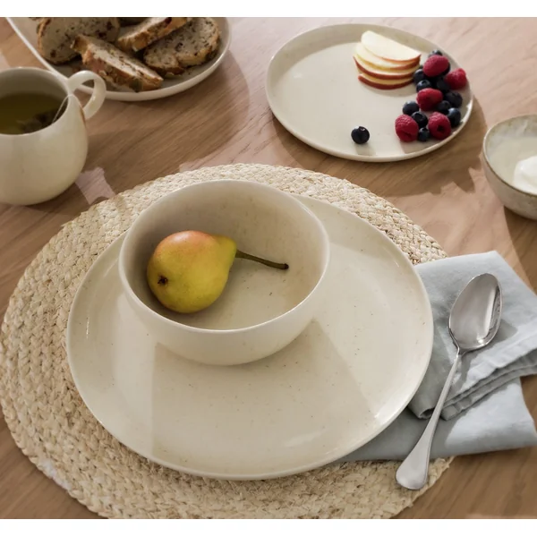 Habitat Evora 12 Piece Stoneware Dinner Set - Natural