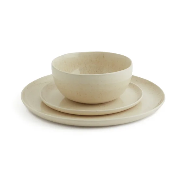 Habitat Evora 12 Piece Stoneware Dinner Set - Natural