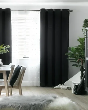Habitat Eyelet Curtains - Black - 117x137cm