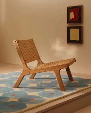 Habitat Faro Woven Paper Rope and Oak Accent Chair - Natural