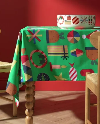 Habitat Festive Icons Wipe Clean Table Cloth - Green