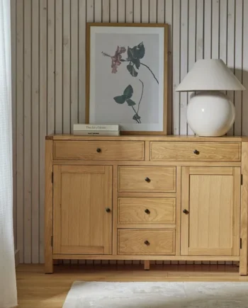 Habitat Finchley 2 Door 5 Drawer Sideboard - Natural
