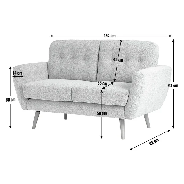 Habitat Finney Fabric 2 Seater Sofa in a Box - Grey