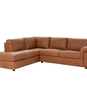 Habitat Florence Leather Left Hand Corner Chaise Sofa - Tan