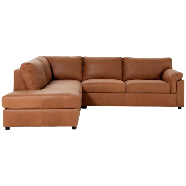 Habitat Florence Leather Left Hand Corner Chaise Sofa - Tan