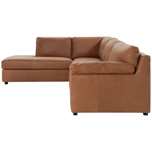 Habitat Florence Leather Left Hand Corner Chaise Sofa - Tan